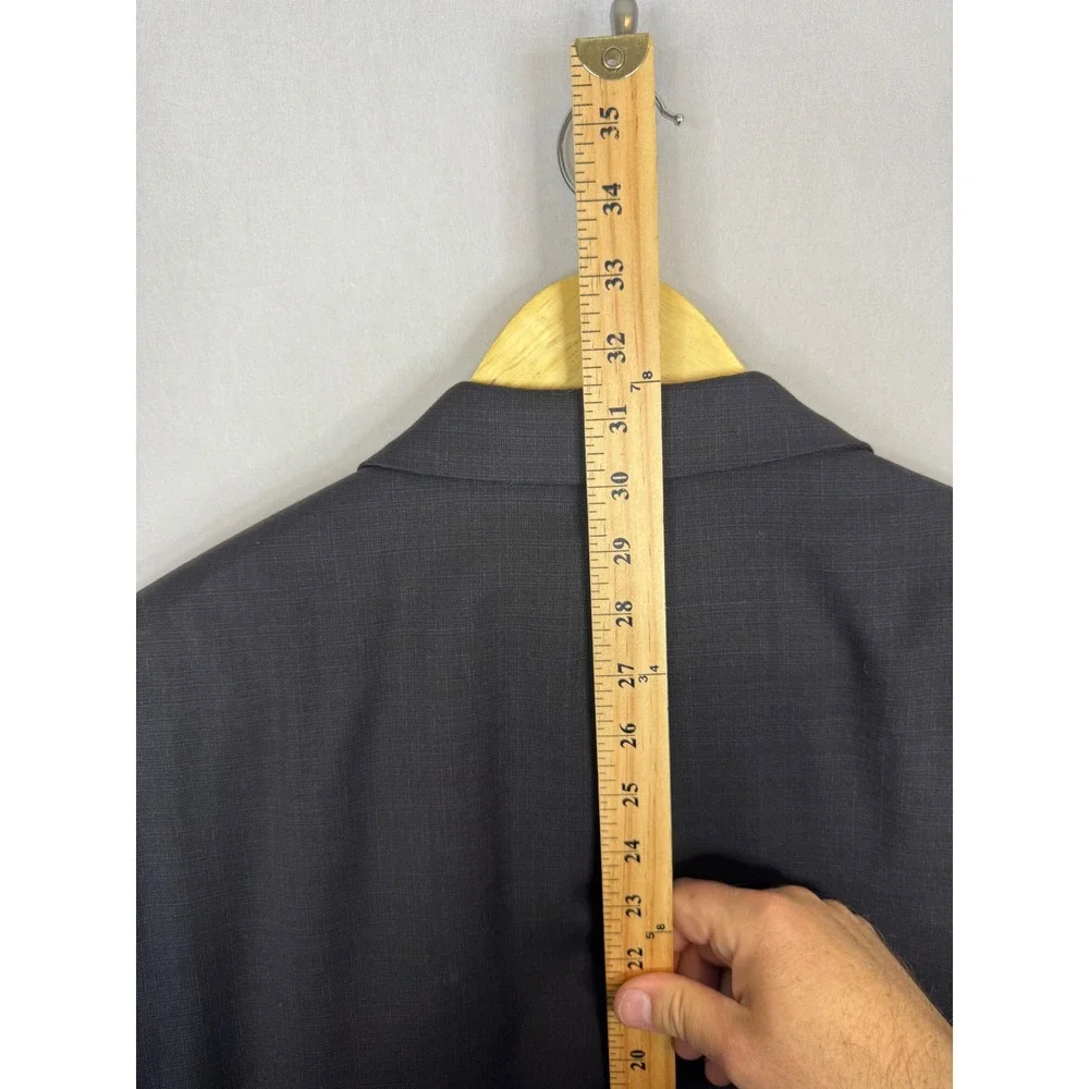 Calvin Klein Mens Charcoal Gray 100% Wool 2-Button Suit‎ Jacket Blazer 40R